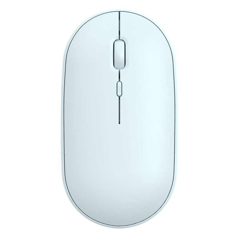 Bluetooth Mouse,Slim Rechargeable Dual Mode(Bluetooth 4.0 + USB) 2.4GHz Wireless Bluetooth Mouse,3 Adjustable DPI,Compatible for MacBook, Laptop, iPad, PC,Computer (Blue) Blue