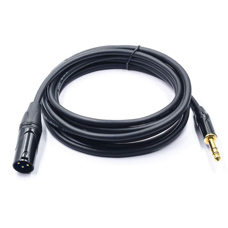 [AUSTRALIA] - TOMROW Profession 1/4 to XLR Microphone Cable 10FT 6.35mm (1/4 Inch) TRS Male to 3 PIN XLR Male Balanced Cable, Black 