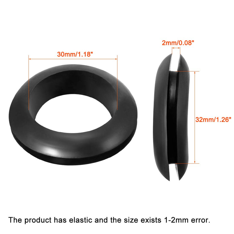 uxcell Wire Protector Oil Resistant Armature Rubber Grommet 30mm Inner Dia 20Pcs Black