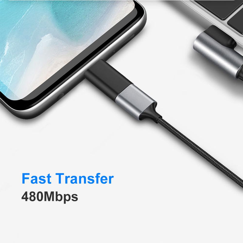 USB C to Micro USB Adapter, USB Type C Female to Micro USB Male Adapter Compatible with Samsung Galaxy S7/S6/S5/S4/S3, Note 5/4/3, Android Phones, Tablets and Other microUSB Devices (Black) Black