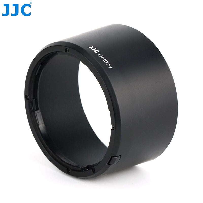 JJC LH-ET77 Black Dedicated Bayonet Mount Lens Hood Shade, Compatible with Canon RF 85mm f/2 Macro is STM Lense, Reversible Non-Glare Matte Finish, Replacement of ET-77 Lens Hood