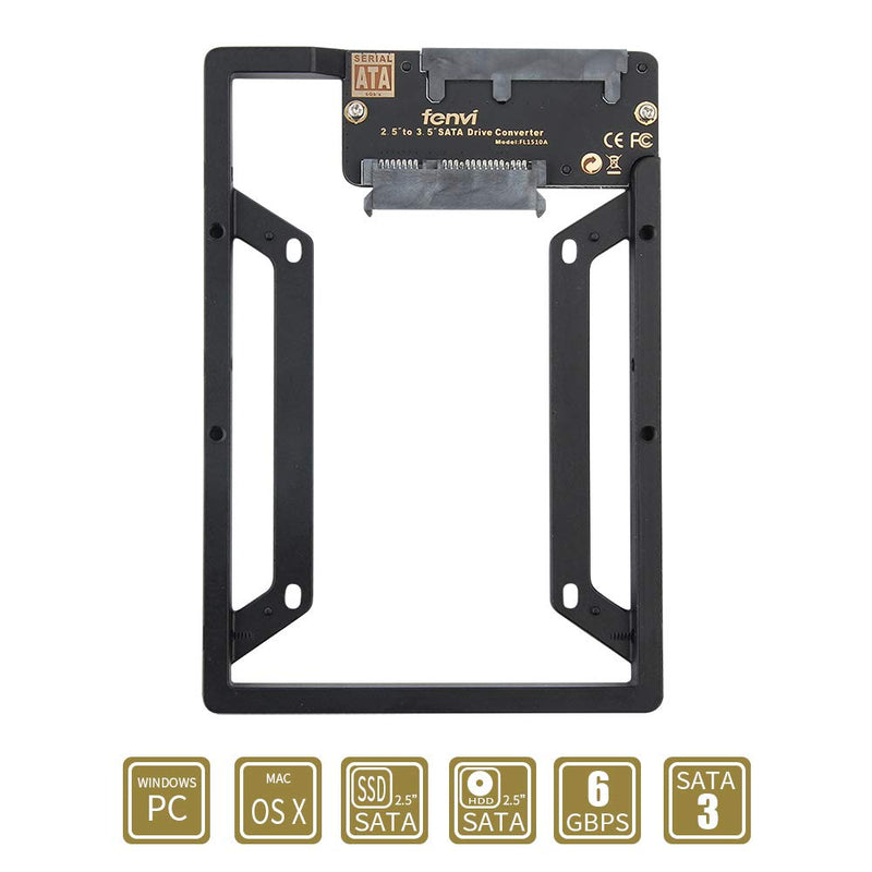 2.5" to 3.5" Drive Converter Internal Solid State SSD Card Hard Drive Bracket Adapter SATA SSD Enclosure Caddy Dock Desktop Mac PC 2.5 to 3.5 Mounting Hardrive for Samsung Crucial SanDisk ect SSD