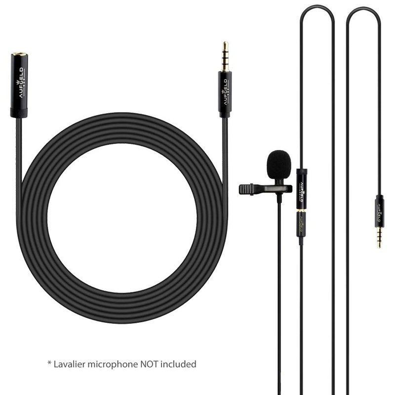 [AUSTRALIA] - Professional Extension Cord Cable for Lavalier Mini Mic Microphone 3.5mm Male to Female 16.4 Foot 5 Meter for Apple iPhone Android Smartphones Cellphones 3.5 TRRS Cord for Noise Cancelling Mic LMAEC 