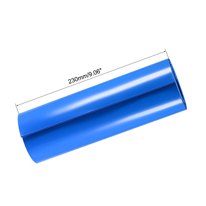 uxcell Battery Wrap, 230mm Flat Width 140mm Dia 1m PVC Heat Shrink Tube Wraps for Big Battery Pack Blue
