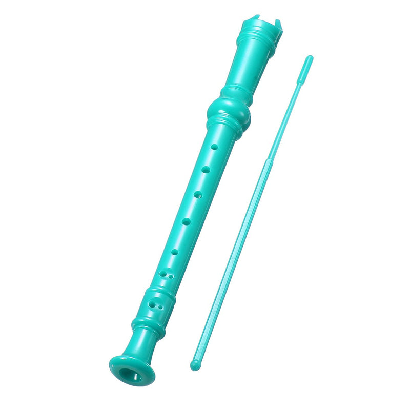 KINGSO 8-Hole Soprano Descant Recorder With Cleaning Rod + Case Bag Music Instrument (Green) Green