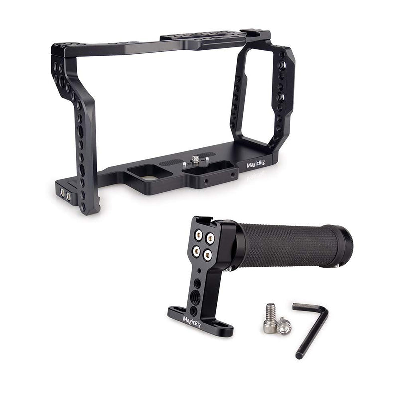 MAGICRIG BMPCC 4K /6K Cage with Top Rubber Handle for Blackmagic Pocket Cinema Camera BMPCC 4K /BMPCC 6K Cage with Handle