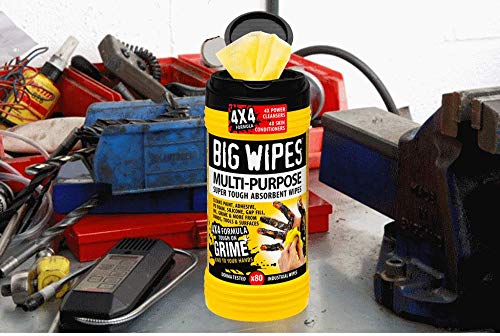 Big Wipes 60020048"Black Top" Heavy Duty Industrial Scrubbing Wipes, 80 Count