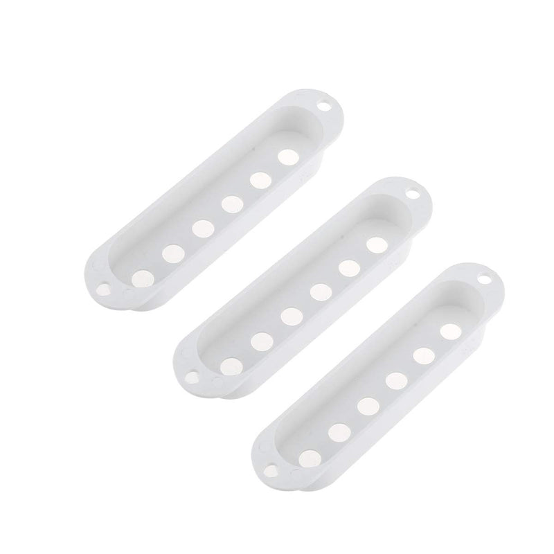 Musiclily Pro Plastic Guitar Single Coil Pickup Covers for USA/Mexico Strat, White (Set of 3)
