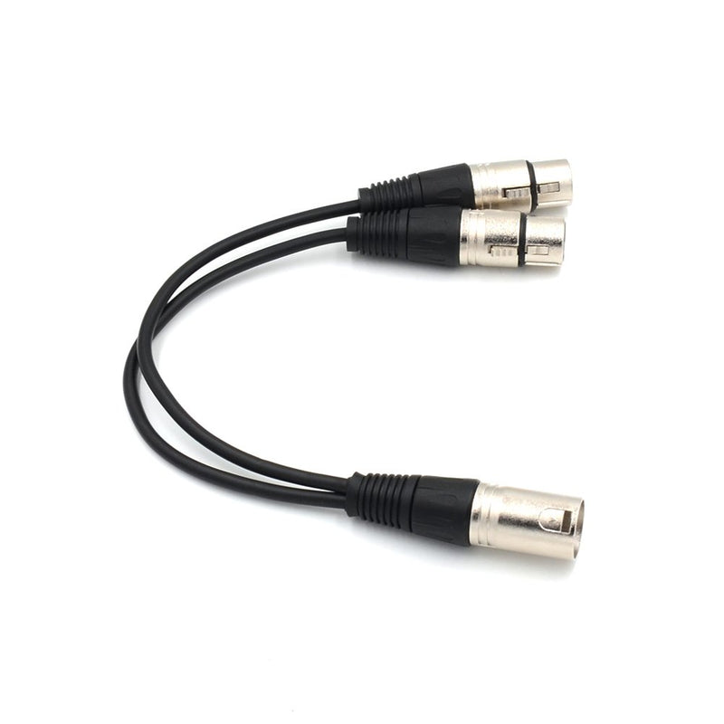 [AUSTRALIA] - JLTPH 3 Pin XLR Splitter Y-Adapter Male to 2 Female DMX Cable for Microphone 