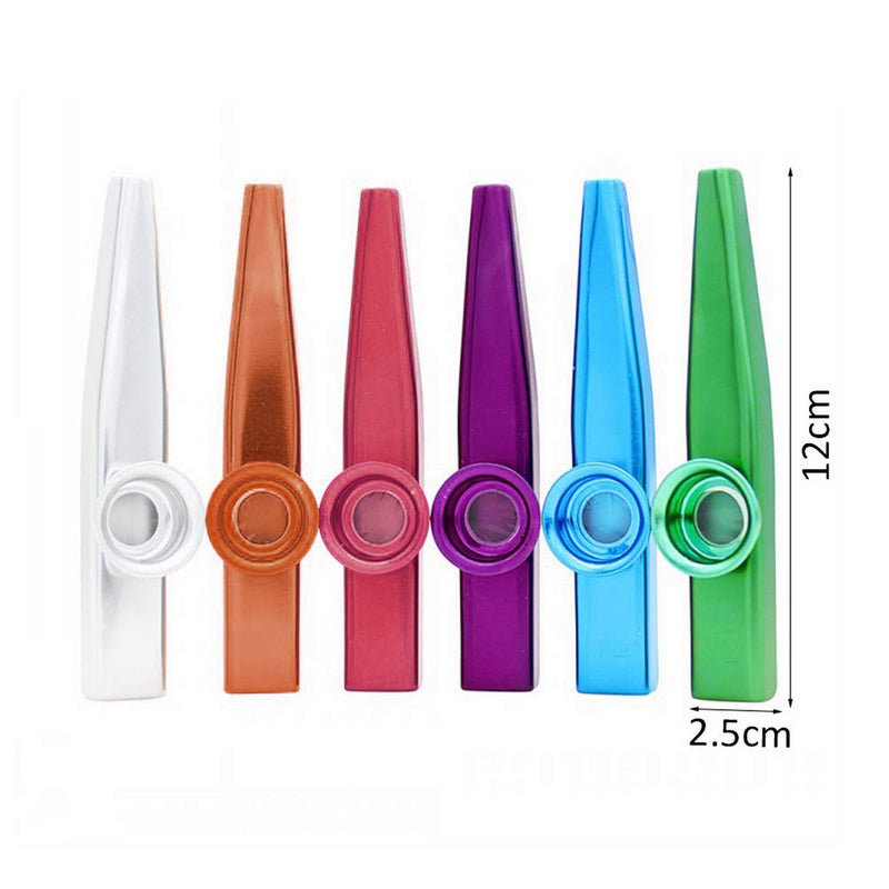 kuou 6Pcs Metal Kazoo Musical Instruments, Multipack Kazoo Sets for Kids Gift Instrumental Accompaniment