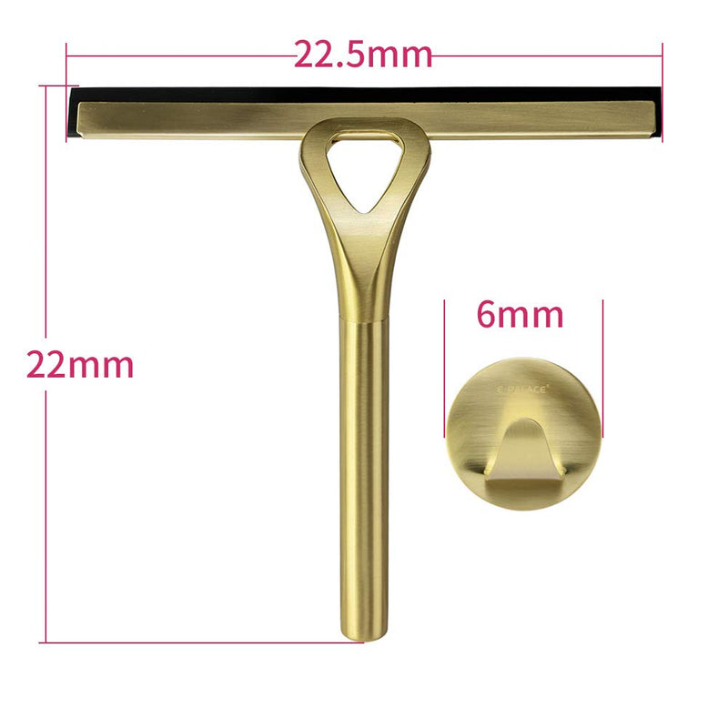 HomDSim Stainless Steel Shower Squeegees All-Purpose Mirror/Window/Glass Wiper Scraper Golden Shower Squeegee Gold