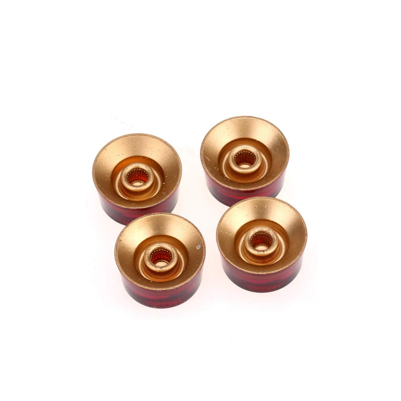 Musiclily Pro Imperial 1/4" Inch Size Guitar Speed Knobs Compatible with USA Made Les Paul Style Electric Guitar, Amber (Set of 4)