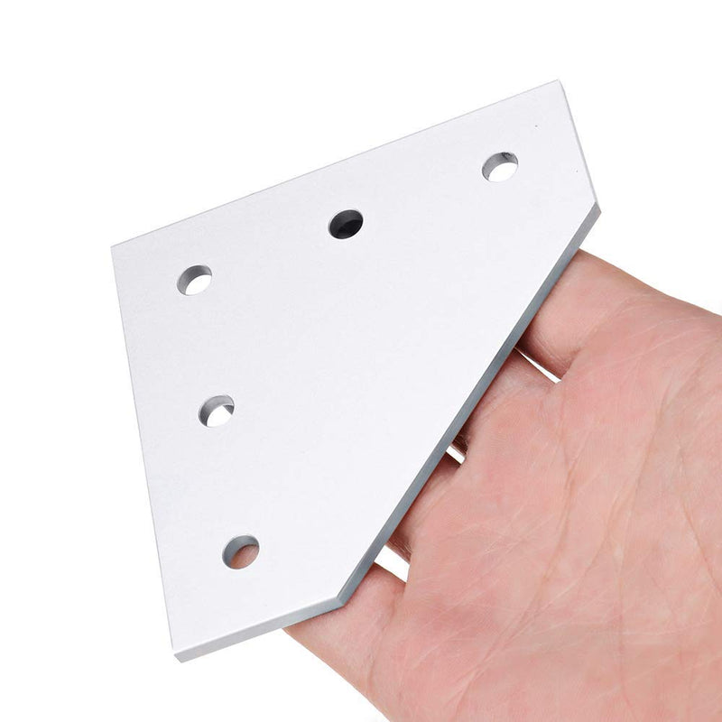 KOOTANS 4pcs 5 Hole 2020 Series L Shape Joining Plate Bracket Outside Right Angle Joint Board Connection Plate Corner Bracket for Standard 6mm T Slot Aluminum Extrusion Profile 3D Printer Frame 4pcs 2020