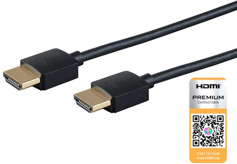 [AUSTRALIA] - Monoprice 124188 High Speed HDMI Cable - 8 Feet - Black| Certified Premium, 4K@60Hz, HDR, 18Gbps, 36AWG, YUV, 4:4:4 - Ultra Slim Series Single 
