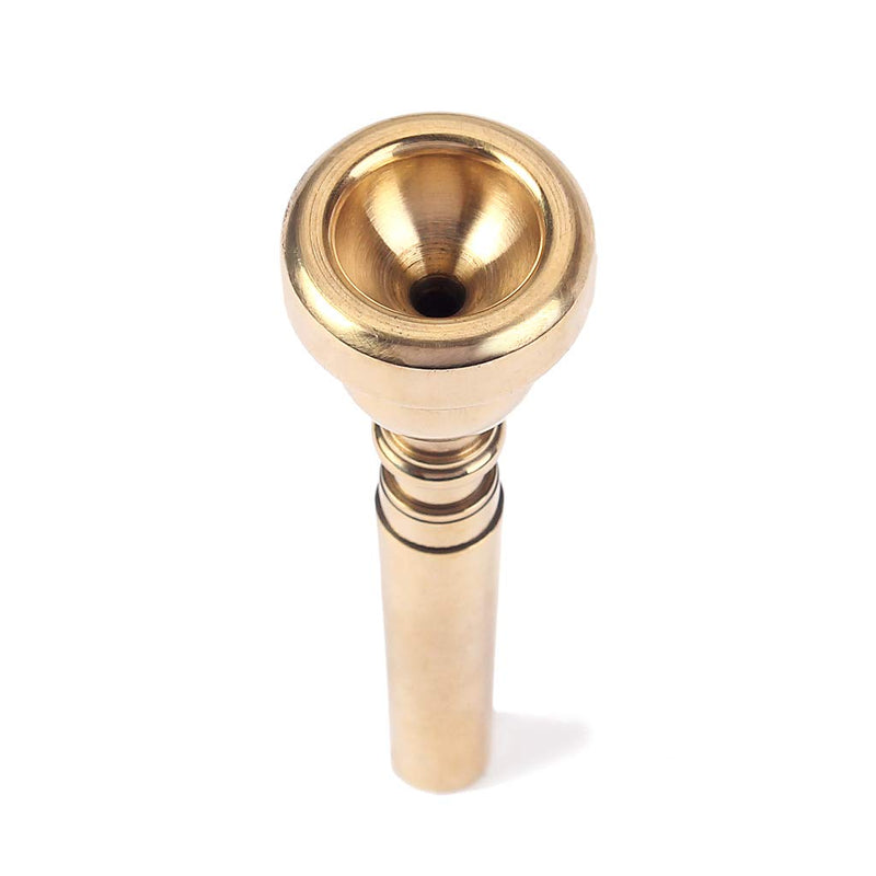 Alnicov Trumpet Mouthpiece 7C Instruments Mouthpiece Made of Brass Gold Plate Compatible for Beginners and Professional Players