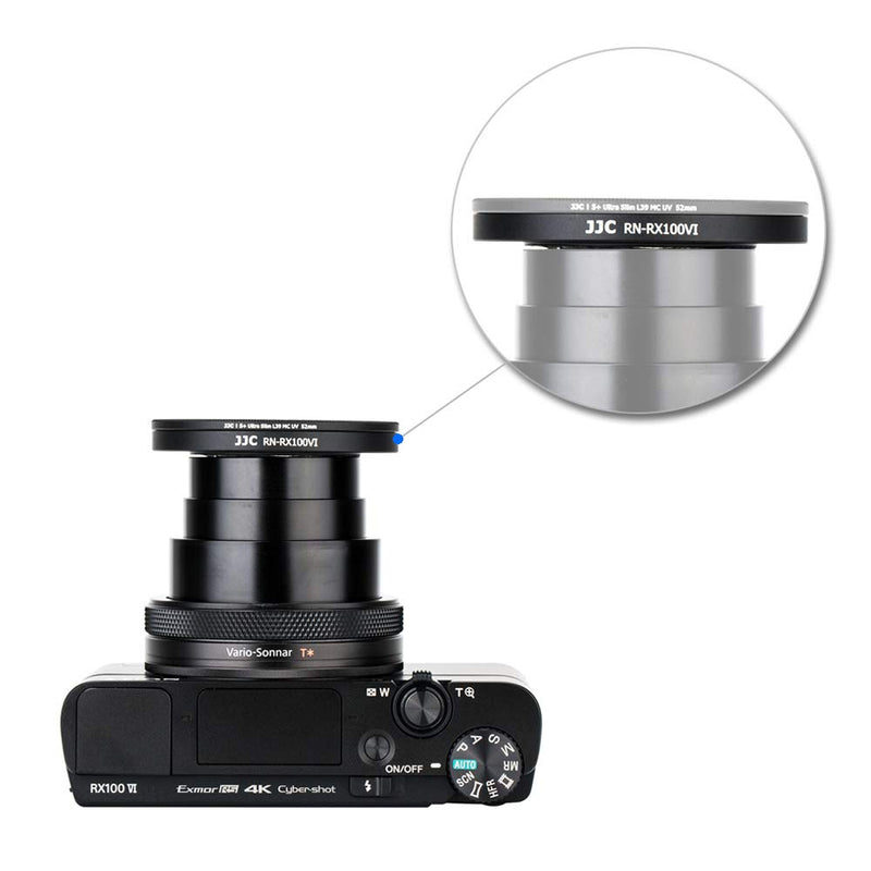 Filter Adapter JJC Lens Ring Adapter Fits for Sony RX100 VI 52mm with Filter Lens Cap & Lens Cap Keeper