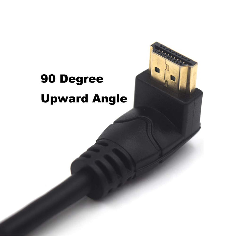 Kework 2 Feet Ultra HD HDMI 8K Cable, 90 Degree Up Angle HDMI 2.1 Version Male to Male High Speed Shield Cable for Xbox TV PS4 PS5 Switch, Support 8K@60HZ 4K@120HZ (Up-Straight) Up-Straight