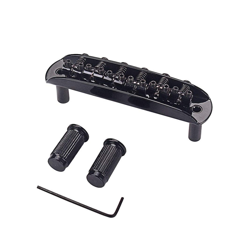 Alnicov Guitar Parts Saddle Bridge for Mustang Electric Guitar fit Jazzmaster Instrument Accessories,Black