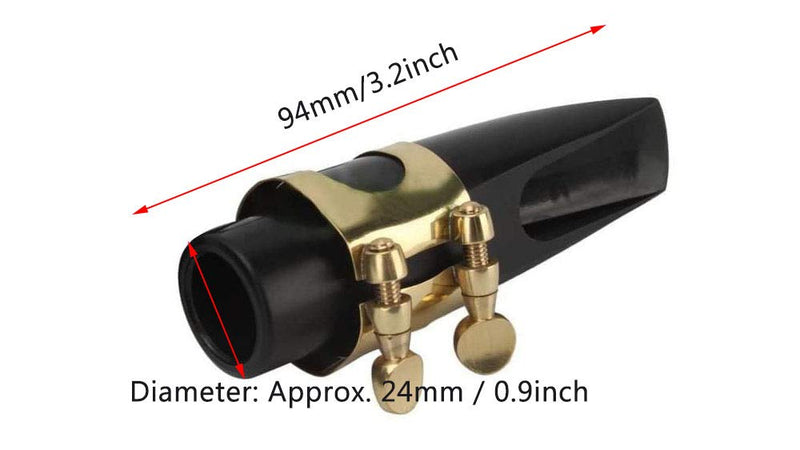 Jiayouy Alto Sax Saxophone Mouthpiece with One Reed Golden Plated Ligature and Plastic Cap