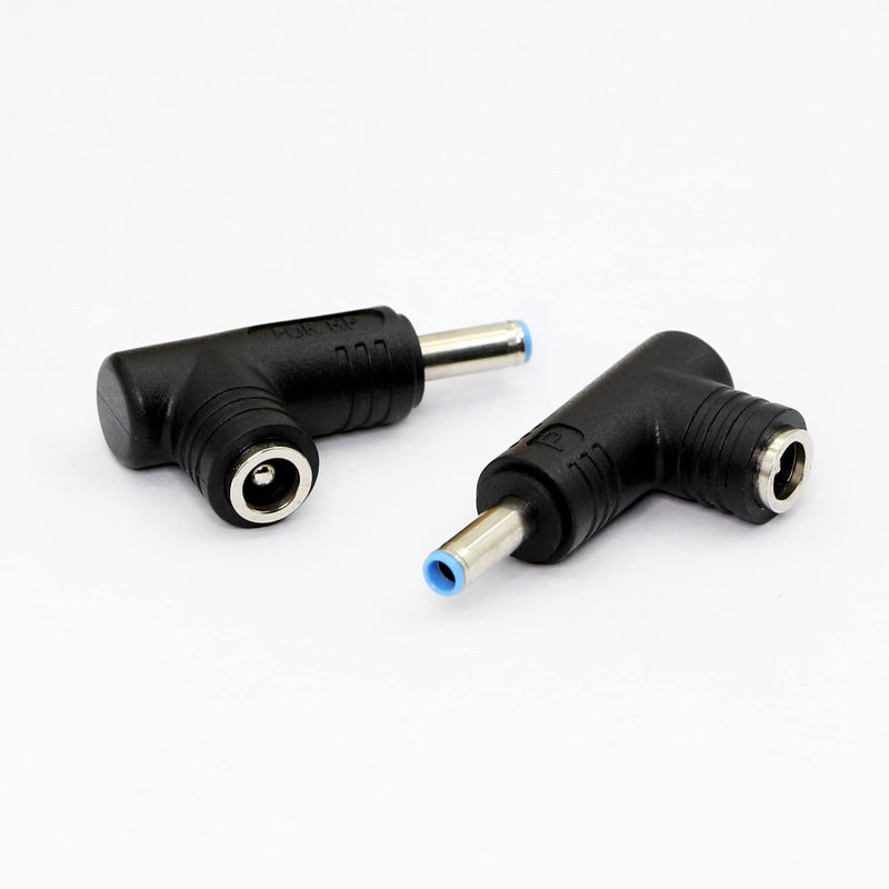 [AUSTRALIA] - RIIEYOCA 90 Degree 240 Watt DC Power Connector Adapter, 5.5mm x 2.5mm Female Plug to 4.5mm x 3.0mm Male Jack, for Laptop Power Connection Conversion (2-Pack) DC 5525 Female to 4530 mm Male 