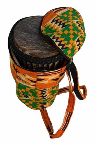 [AUSTRALIA] - African Kente Print Djembe Bag - Backpack style case fits 12.5" x 22" djembe drums - Zip top opening 