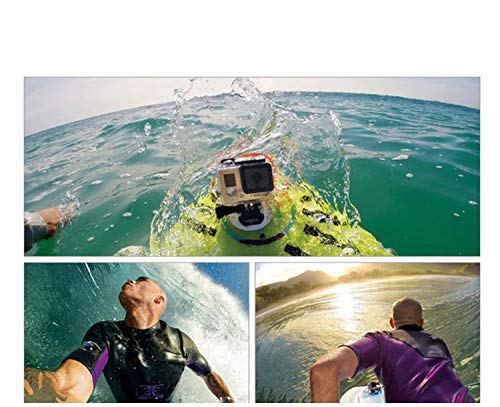 Hooshion Bodyboard Wakeboard Foam Surfboard Mount Kit Surfing Mount with Anti-Lost Strap for GoPro Hero 8/7/6/5/4/3+/3/2/1 (Black) Black