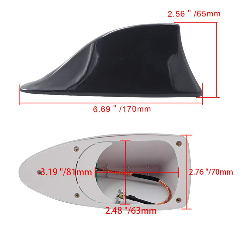 Sakali Car Shark Fin Antenna Auto Radio Signal Aerials Roof Antennas Fits for BMW Black