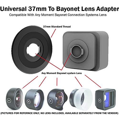 Universal Bayonet to 37mm Thread Adapter for Moment Lenses and DREAMGRIP, Beastgrip, Helium Core, and Other rigs with 37mm Thread