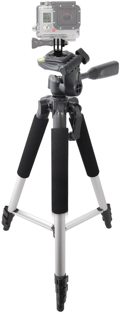 57" Inch Aluminum Tripod + Tripod Mount for ALL GoPro HERO Cameras + eCostConnection Microfiber Cloth 57" Tripod for GoPro