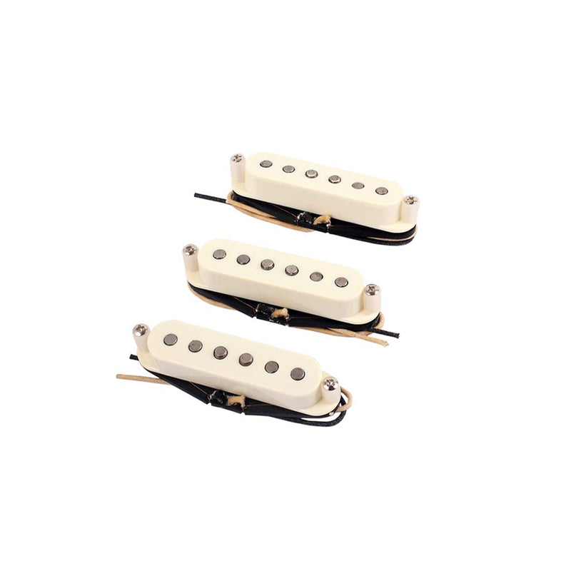 Alnicov Single Coil Pickups SSS Alnico 5 Neck/Middle/Bridge Pickups for ST Electric Guitar 3PCS/Set Cream White