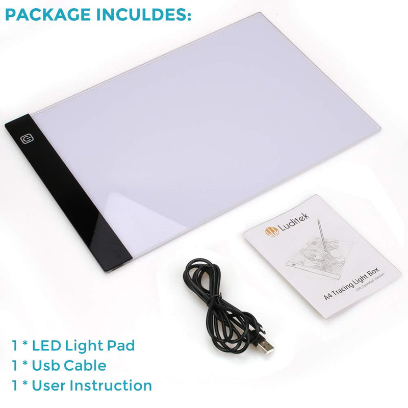 A4 LED Light Box Tracer Ultra-Thin USB Powered Portable Dimmable Brightness LED Artcraft Tracing Light Pad Light Box for Artists Drawing Sketching Animation Designing Stencilling X-ray Viewing A4