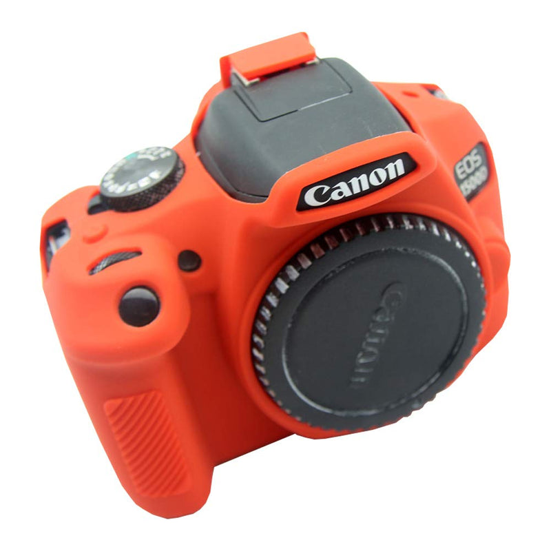 Easy Hood Case for Canon EOS Rebel T6 T7, Anti-Scratch Soft Silicone Protective Cover Protector Skin for Canon EOS 1500D Rebel T7 / EOS 1300D Rebel T6 DSLR Camera (Red) Red