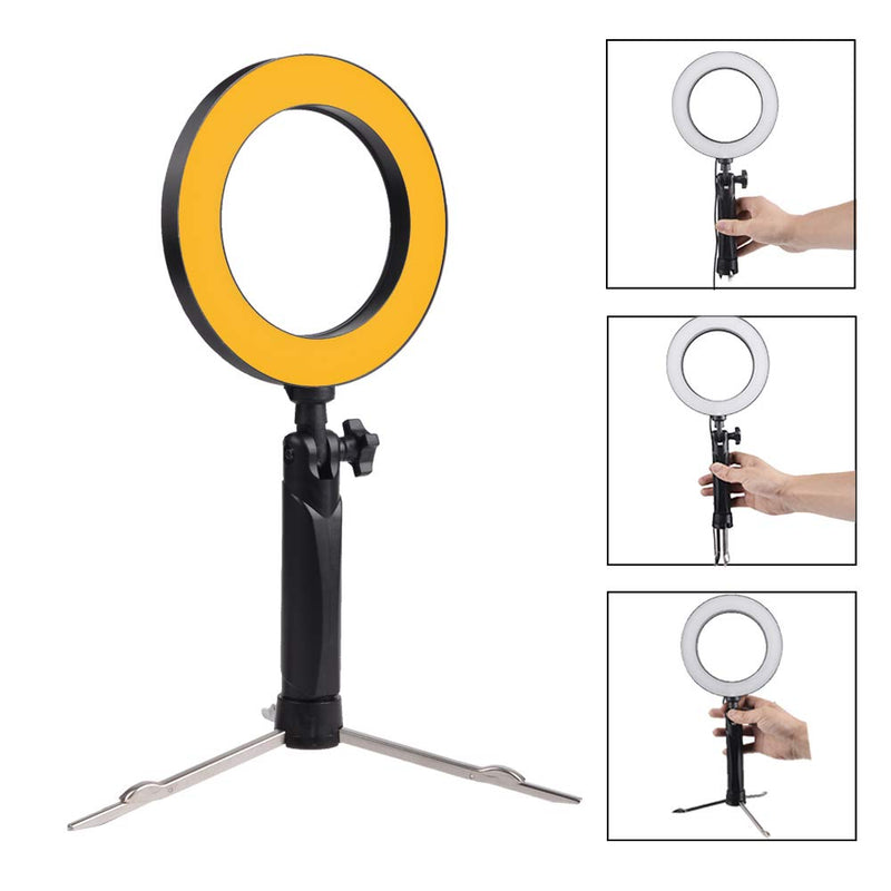 HAKUTATZ 6" LED USB Selfie Ring Light 2PCS with Tripod Stand LED Circle Light Mini Led Camera Ringlight for YouTube Video/Photography 6" 2PCS Kit