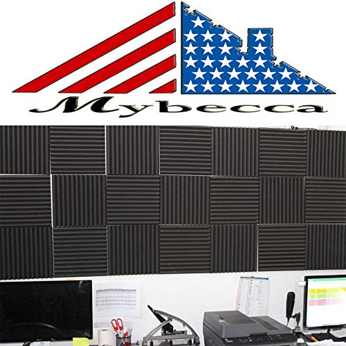 [AUSTRALIA] - Mybecca 12 PACK Acoustic Foam Wedge Soundproofing Wall Tiles 12" X 12" X 1", Charcoal 