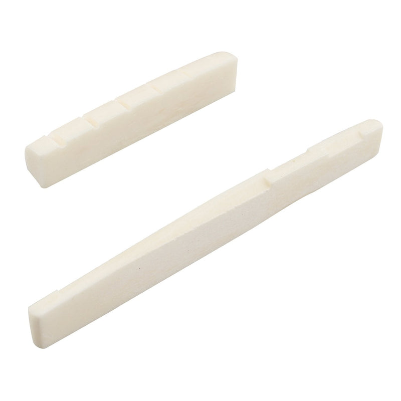 Futheda 6PCS 3 Sets 6 String Guitar Bridge Saddle and Nut Made of Real Bone for Acoustic Guitar Replacement Parts