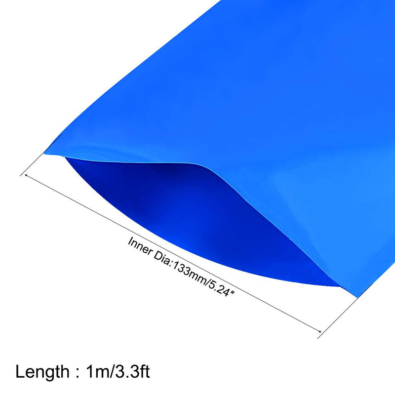 uxcell Battery Wrap, 210mm Flat Width 133mm Dia 1m PVC Heat Shrink Tube Wraps for Big Battery Pack Blue