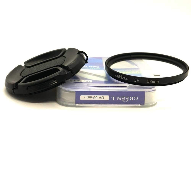 WH1916 UV Filter & Lens Cap for Canon Rebel T7 T6 T5 SL3 SL2 w/EF-S 18-55mm Lens(1 UV +1 Cap)