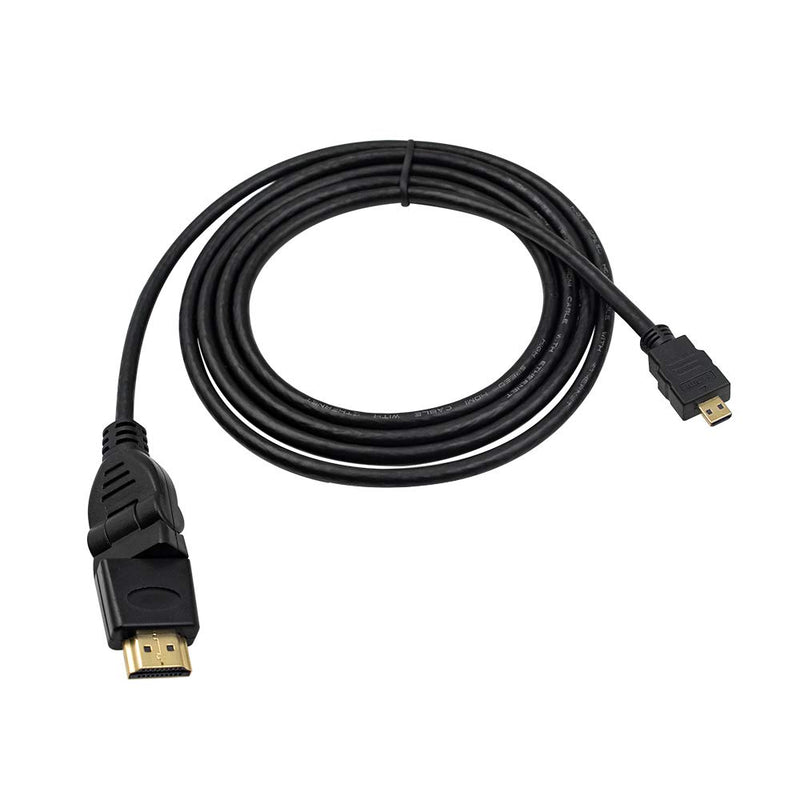 Micro HDMI to HDMI Cable 5ft, Poyiccot 90Degree 180 Degree 270Degree 360Degree Swivel Rotating HDMI to Micro HDMI 4K 60Hz Cable for GoPro Hero 7 Black Hero 5 4 6, Raspber (Micro HDMI to HDMI) Micro HDMI to HDMI