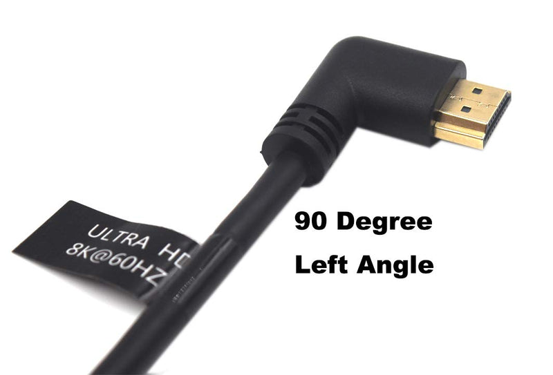 [AUSTRALIA] - Kework 2 Feet Ultra HD HDMI 8K Cable, 90 Degree Left Angle HDMI 2.1 Version Male to Male High Speed Shield Cable for Xbox TV PS4 PS5 Switch, Support 8K@60HZ 4K@120HZ (Left-Straight) Left-Straight 