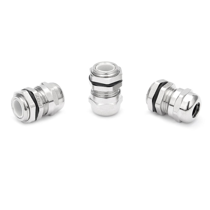 uxcell Cable Gland PG7 Metal Waterproof Cable Glands Joints Adjustable Connector for 3-6.5mm Dia Cable, Pack of 10
