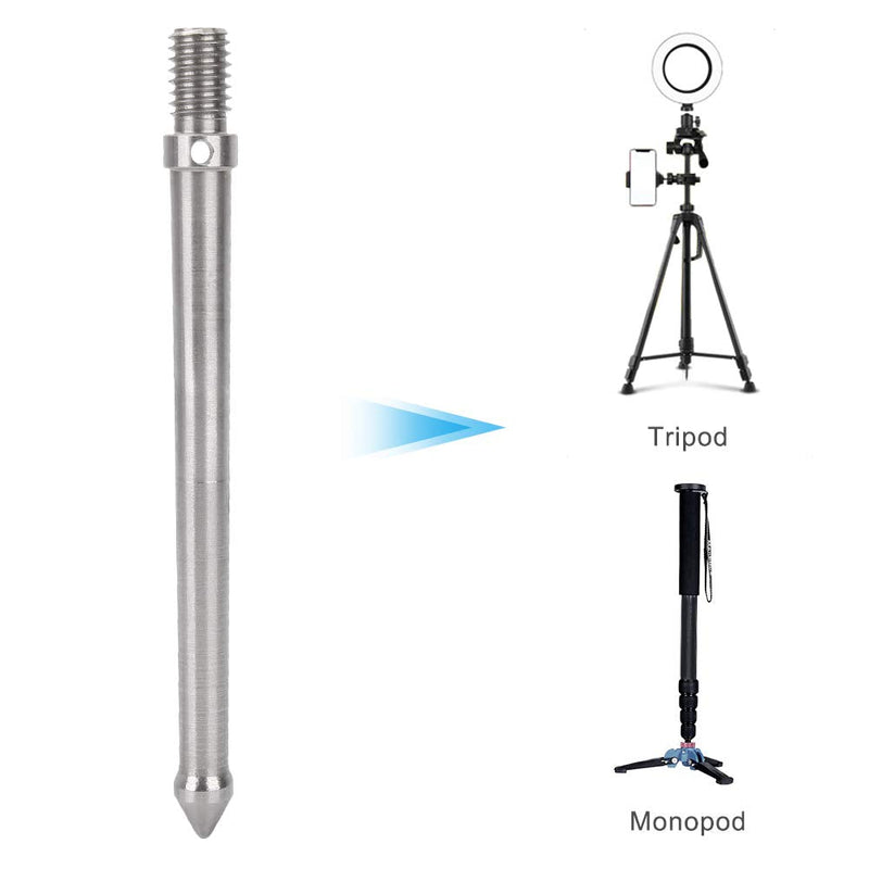 Acouto Tr Ground Spike Stainless Steel Metal Spike Mount Adapter for Tr Monopod with 3/8 Inch Screw Thread Camera Accessories(12cm) 12cm