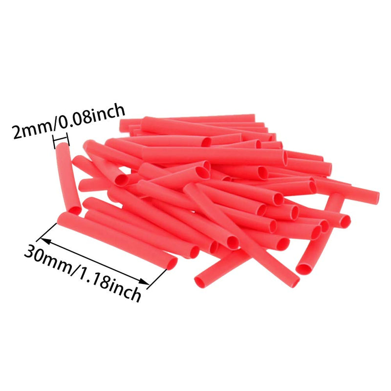 Othmro 800Pcs PE Plastic Industrial Heat-Shrink Tubings, 0.1FT Length 0.08inch Dia 2:1 Electrical Heat Shrink Wrap Cable Sleeve, Insulation Protection Heatshrink Tubes for Cable Bonding Red 2mm/0.08"x30mm/1.18"