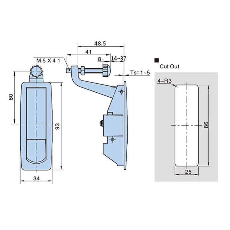 2PCS Compression Latch Lock Trigger Latch Lock Smith Series Zinc Alloy Adjustable Lever Hand Operate Silver Keyless