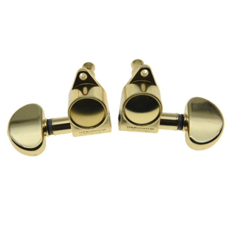 Wilkinson 3x3 ROTO Style Full Size Sealed Guitar Tuners Tuning Keys Pegs Guitar Machine Heads Fits Gibson or Acoustic Guitars Gold