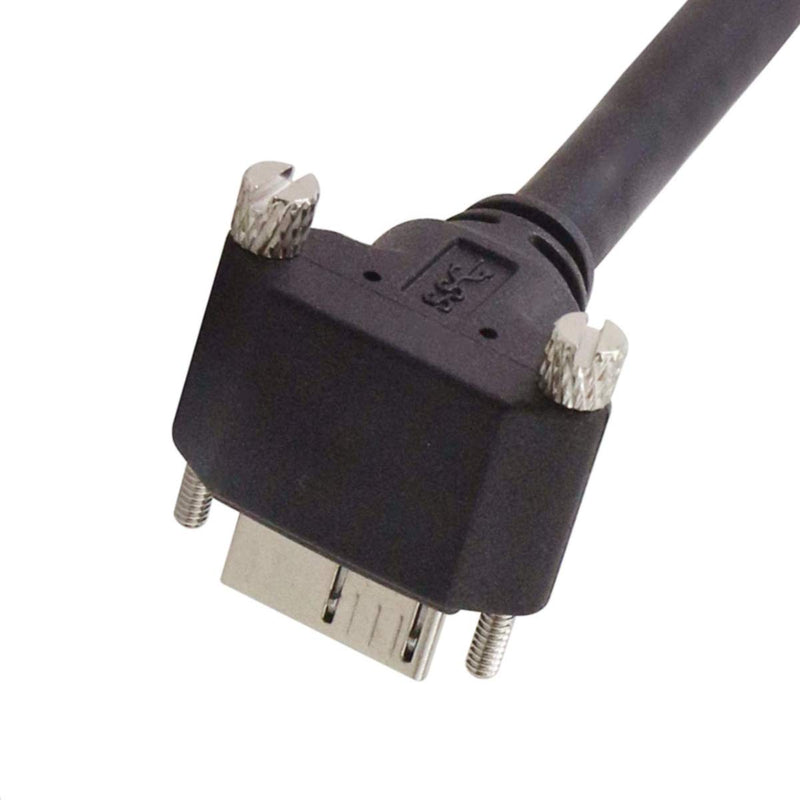 [AUSTRALIA] - CY 90 Degree Down Angled Micro USB Screw Mount to USB 3.0 A Type Data Cable 3m 10ft 