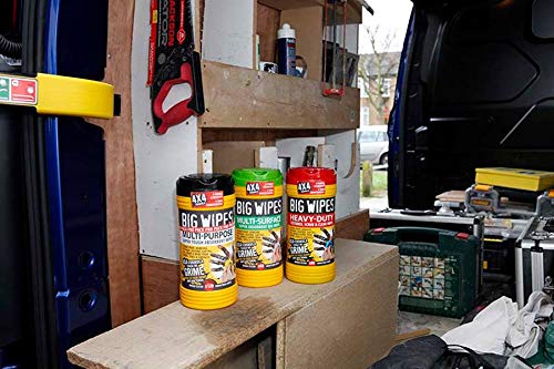 Big Wipes 60020048"Black Top" Heavy Duty Industrial Scrubbing Wipes, 80 Count