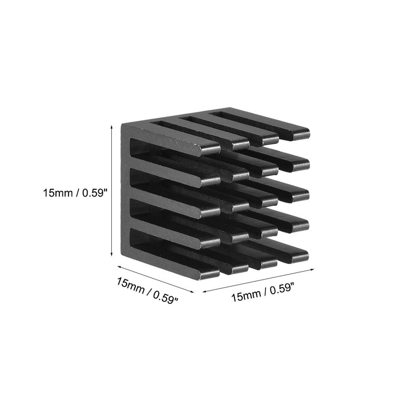 uxcell Electronic Radiators Heatsink for MOS GPU IC Chip Black 15 x 15 x 15 mm 5pcs 15x15x15mm