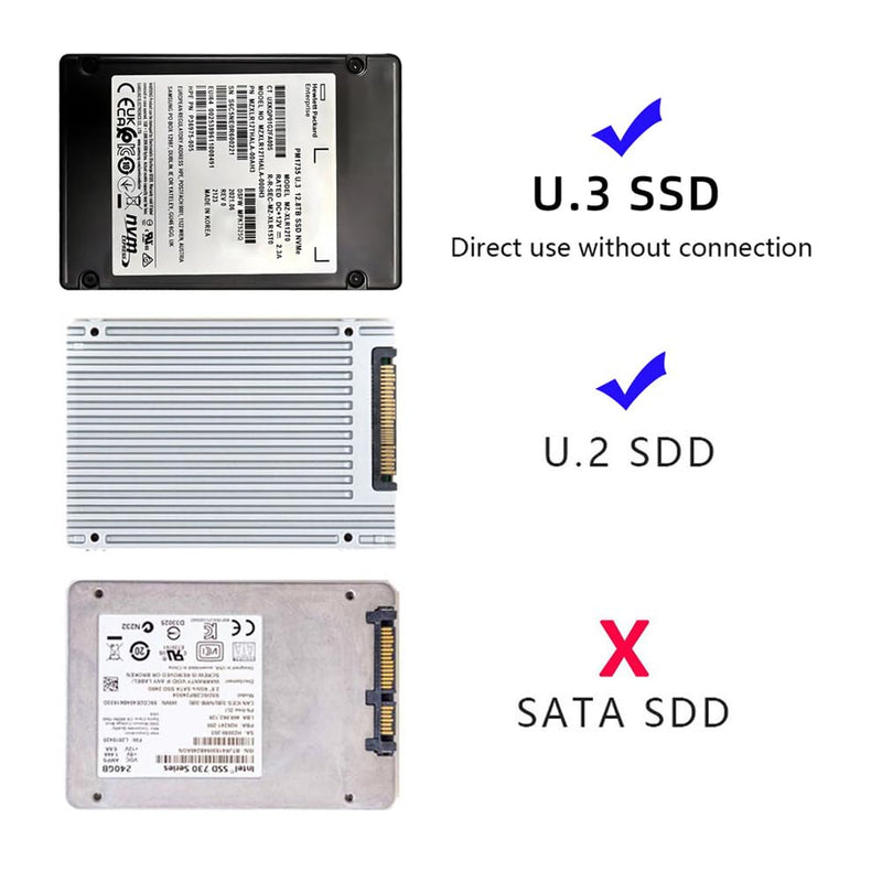[AUSTRALIA] - Cablecc PCI-E 4.0 X1 to U.2/U.3 SFF-8639 Host Adapter for PM1735 NVMe PCIe SSD Black 1X to U.2+U.3 Adapter 