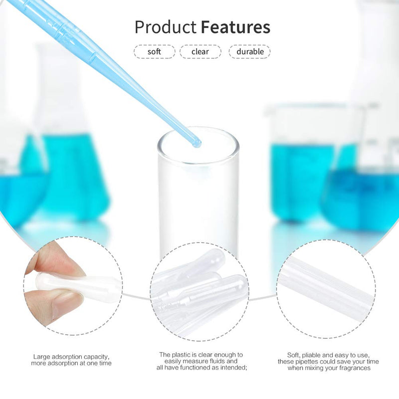 150PCS 3ML Plastic Transfer Pipettes Eye Dropper, Disposable Essential Oils Pipettes Dropper Makeup Tool Science and Lab 150