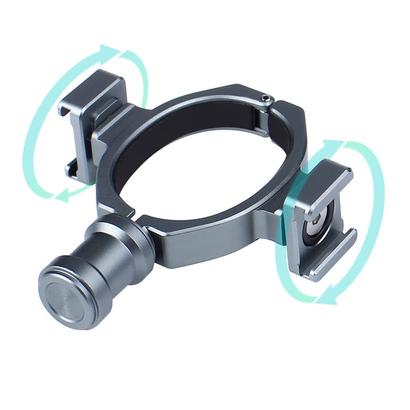 Cold Shoe Adapter for DJI Osmo Mobile 3 & OM4, O-Ring,Applied to Microphone and LED Light Accessory Via 2 Rotatable Cold Shoe Mounts